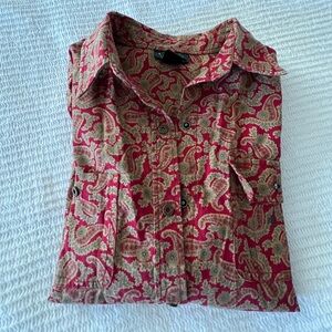VTG Ralph Lauren Paisley Button-Up Shirt 100% Cotton Size L